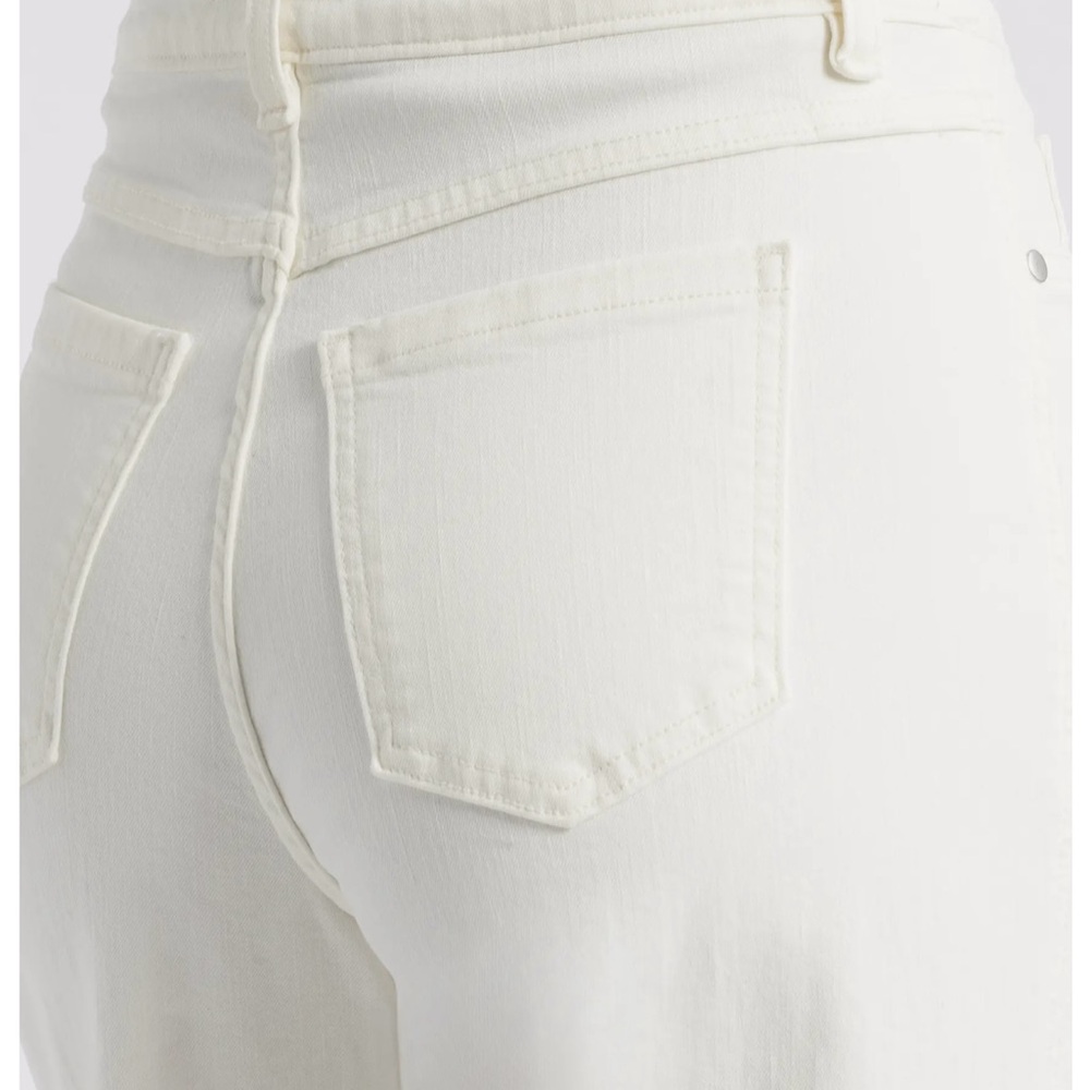 SPANX White Flare Wide Leg Jeans: size large - Picture 4 of 10